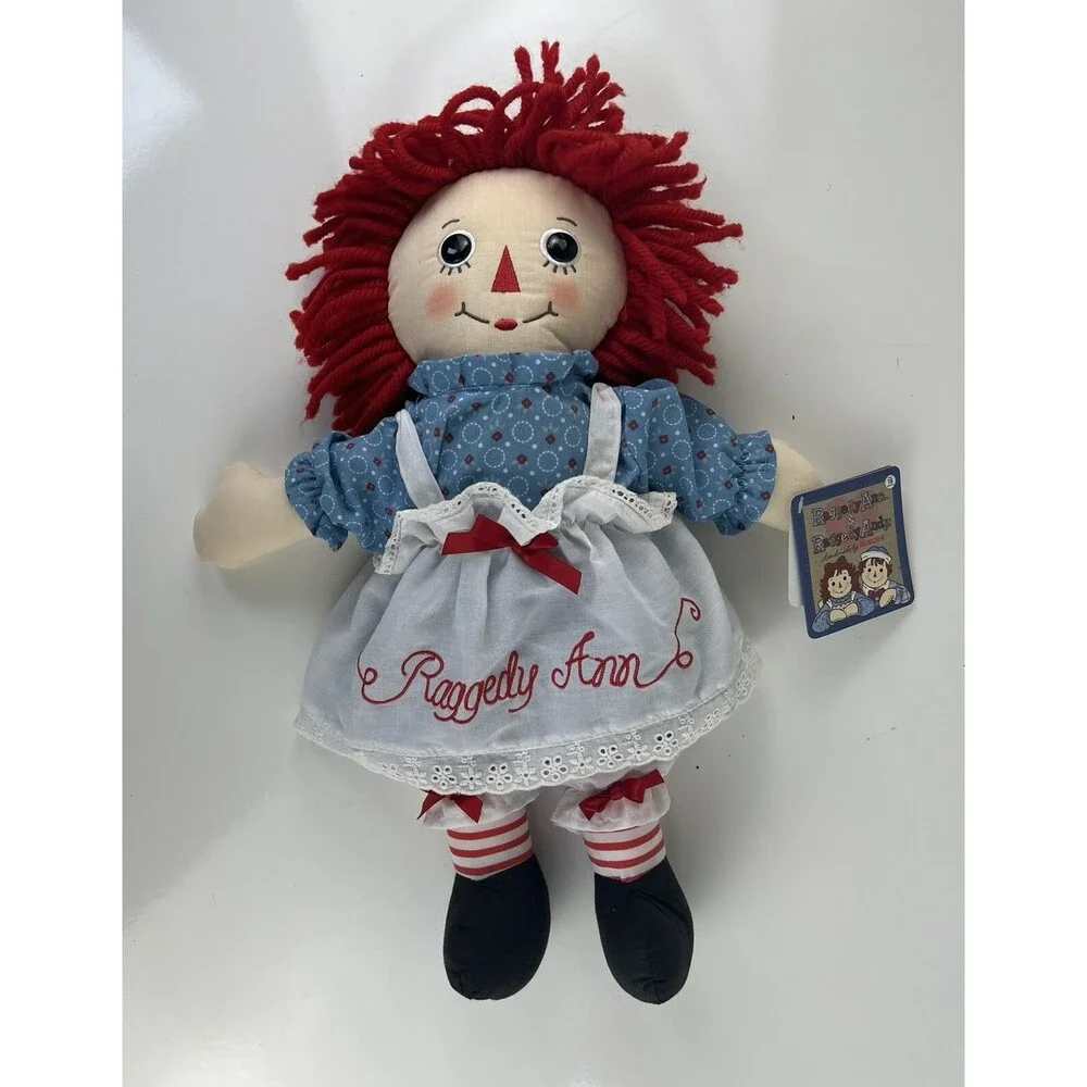 Raggedy Ann 16” Handmade By Aurora Cloth Stuffed Plush Doll Aurora w/Tag Toy